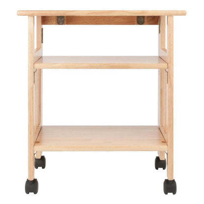 Solid wood computer desk with foldable keyboard tray, transitional style