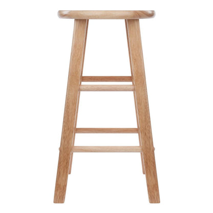 Natural Solid Wood Kitchen Stools Set of 2, Bar Chairs for Counter Seating