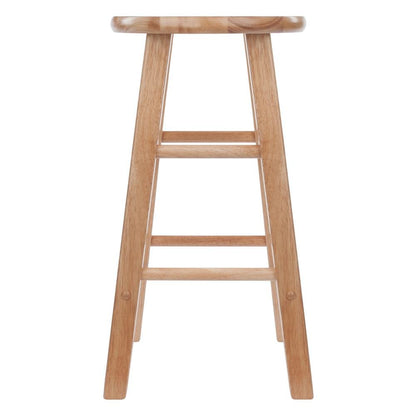 Natural Solid Wood Kitchen Stools Set of 2, Bar Chairs for Counter Seating