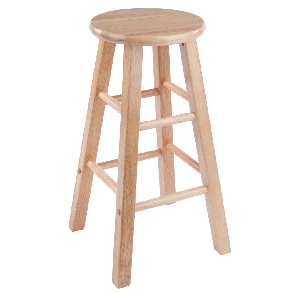 Natural Solid Wood Kitchen Stools Set of 2, Bar Chairs for Counter Seating