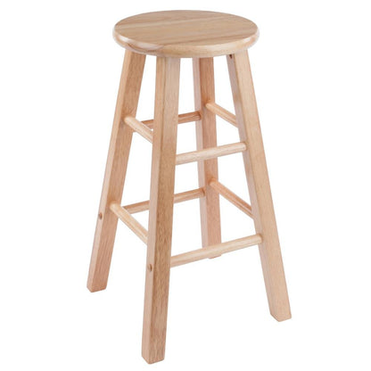 Natural Solid Wood Kitchen Stools Set of 2, Bar Chairs for Counter Seating