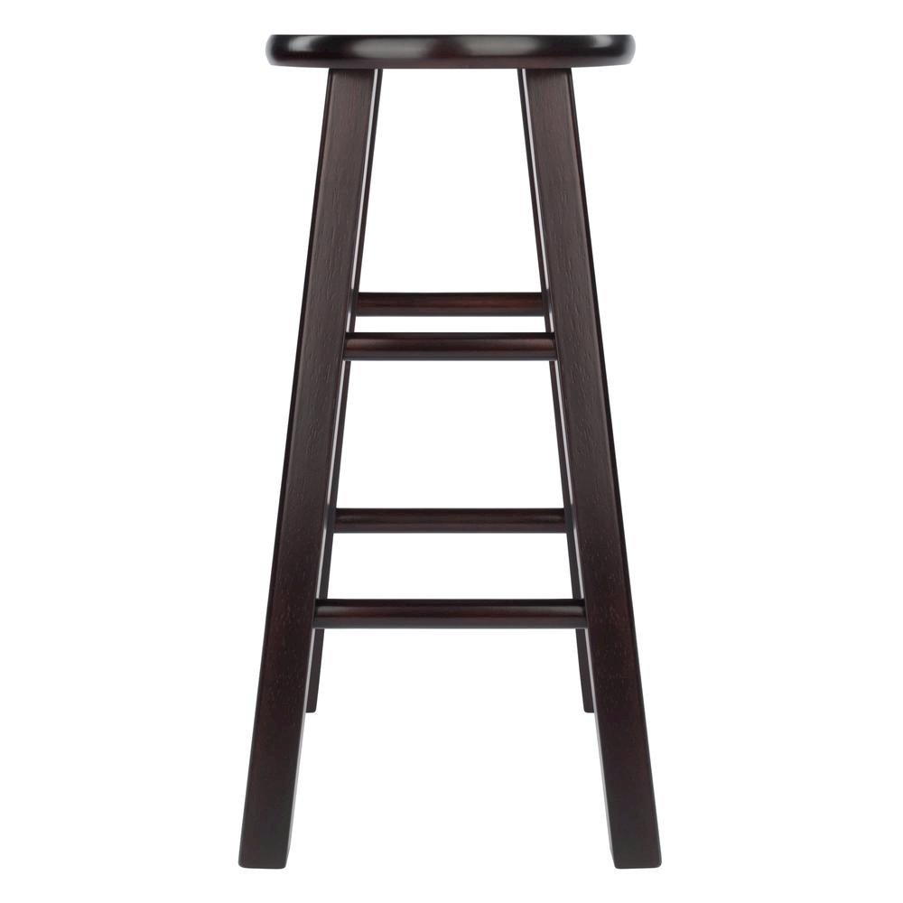 2-Piece Counter Stool Set, Round Seat, Solid Wood, Espresso Finish