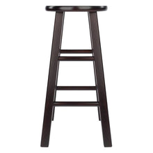 2-Piece Counter Stool Set, Round Seat, Solid Wood, Espresso Finish