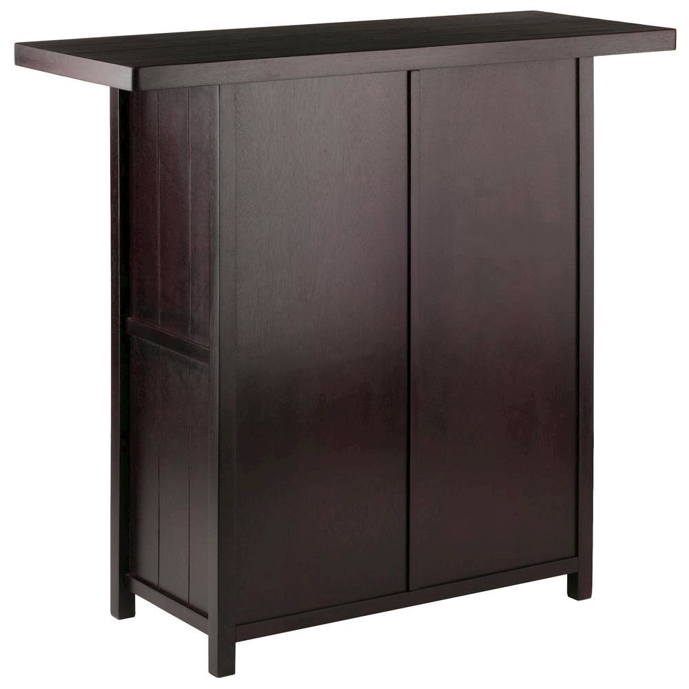 Wine Cabinet, Brown Solid Wood, 12 Bottle Rack, Storage Drawer, Two Shelves