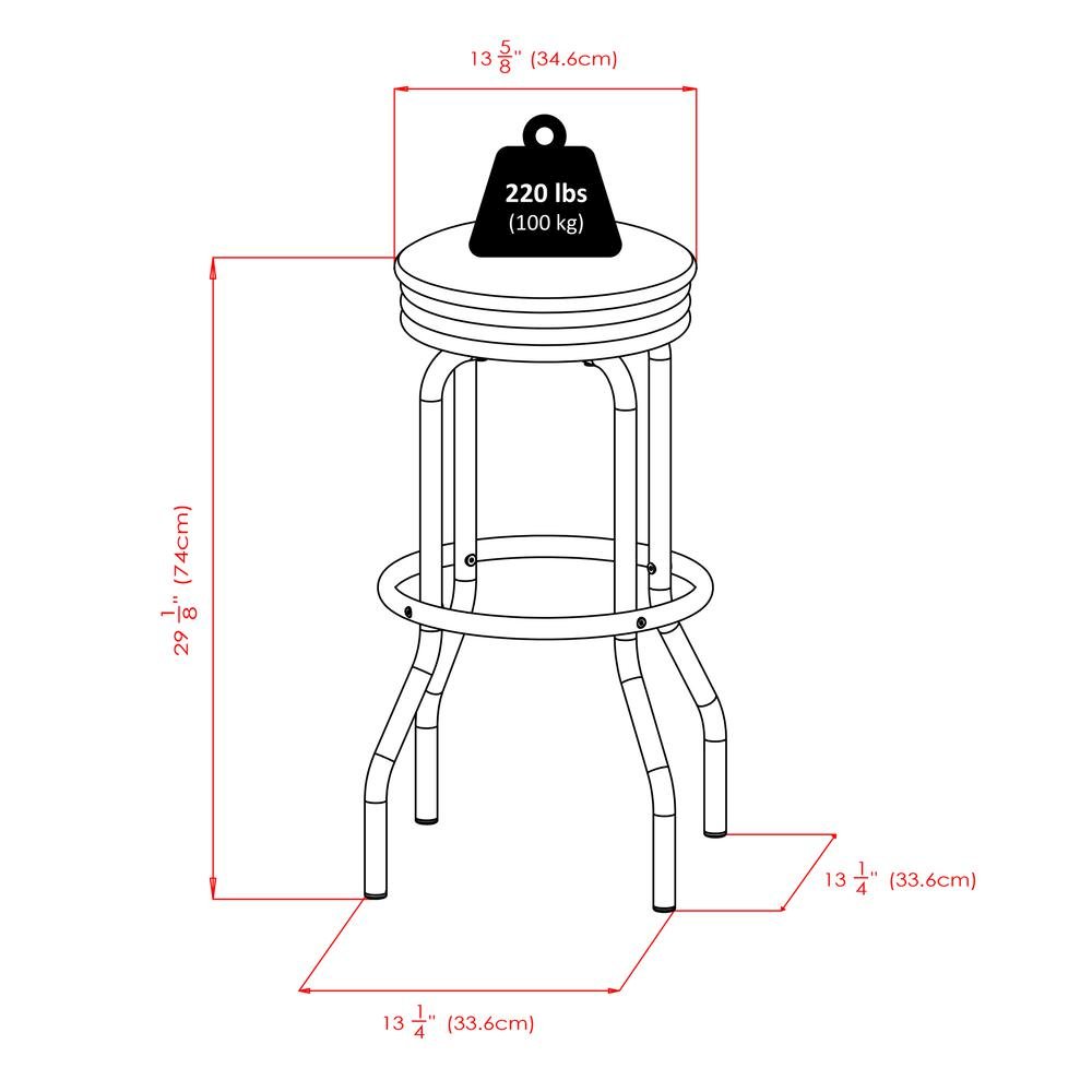 Round Pub Set, Black PVC Swivel Stools, Bar Table