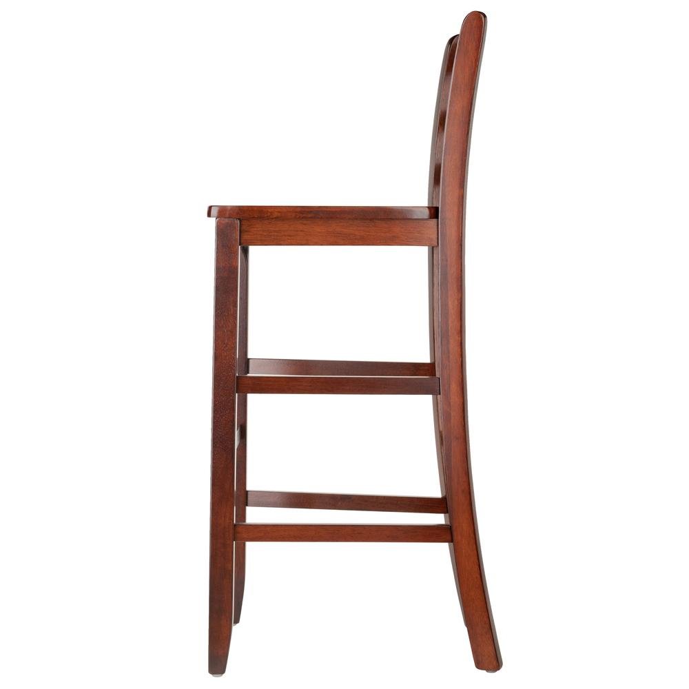 2-Pc 30" Ladder Back Bar Stools, Antique Walnut