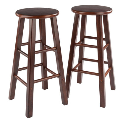 Walnut Solid Wood Counter Height Bar Stools Set of 2, Bar Stools, Kitchen Island