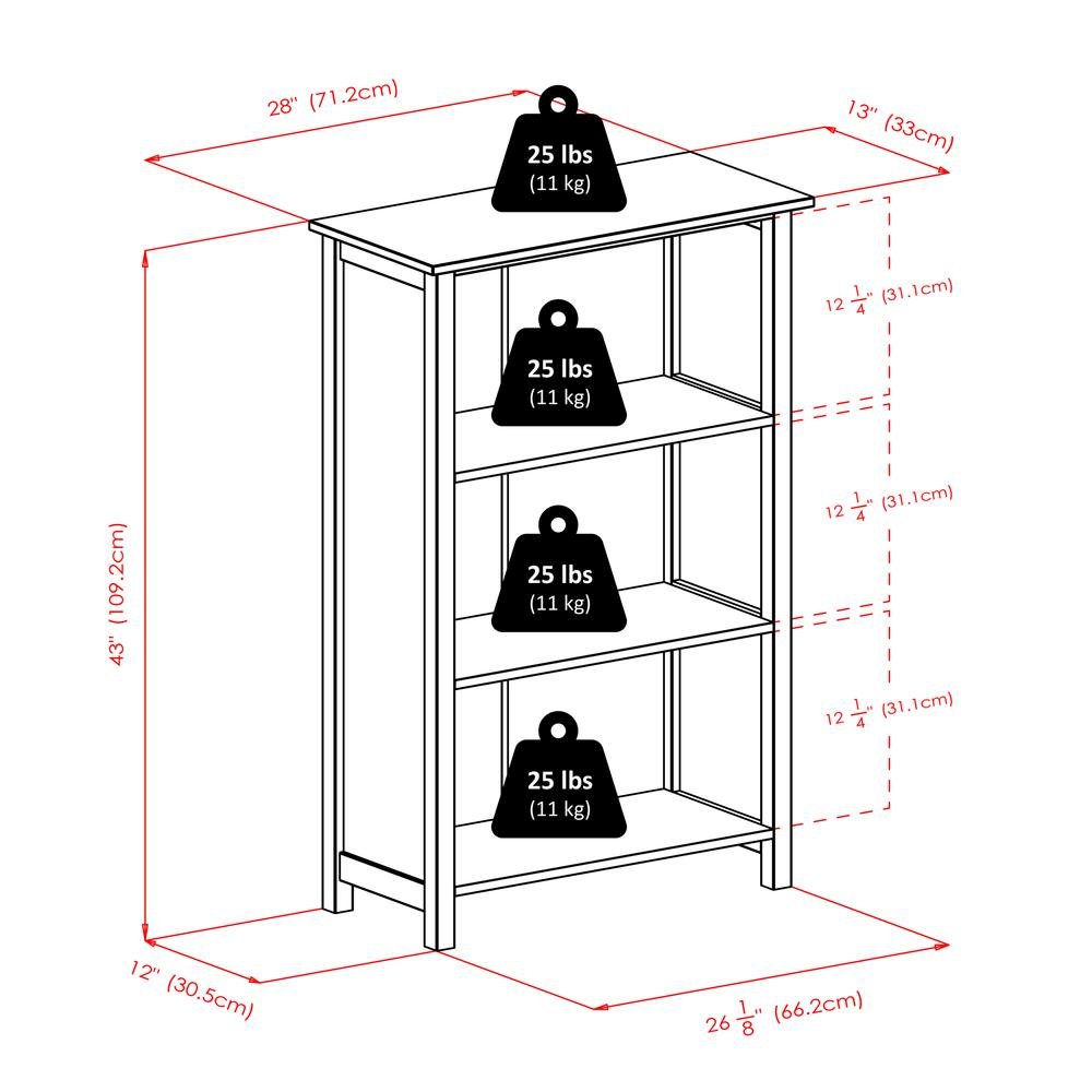 3-Section Storage Shelf with 6 Foldable Baskets, Walnut Finish