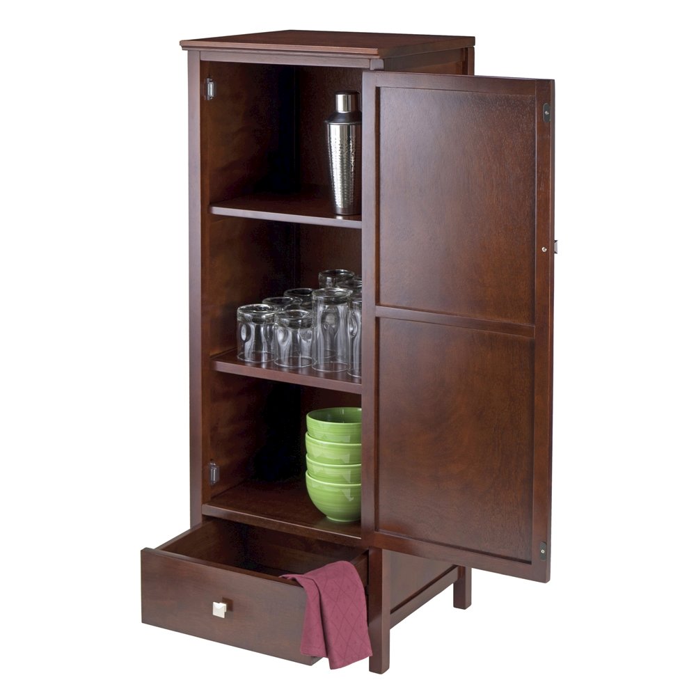 Jelly Cabinet, Storage Cupboard, Drawer, Walnut Finish