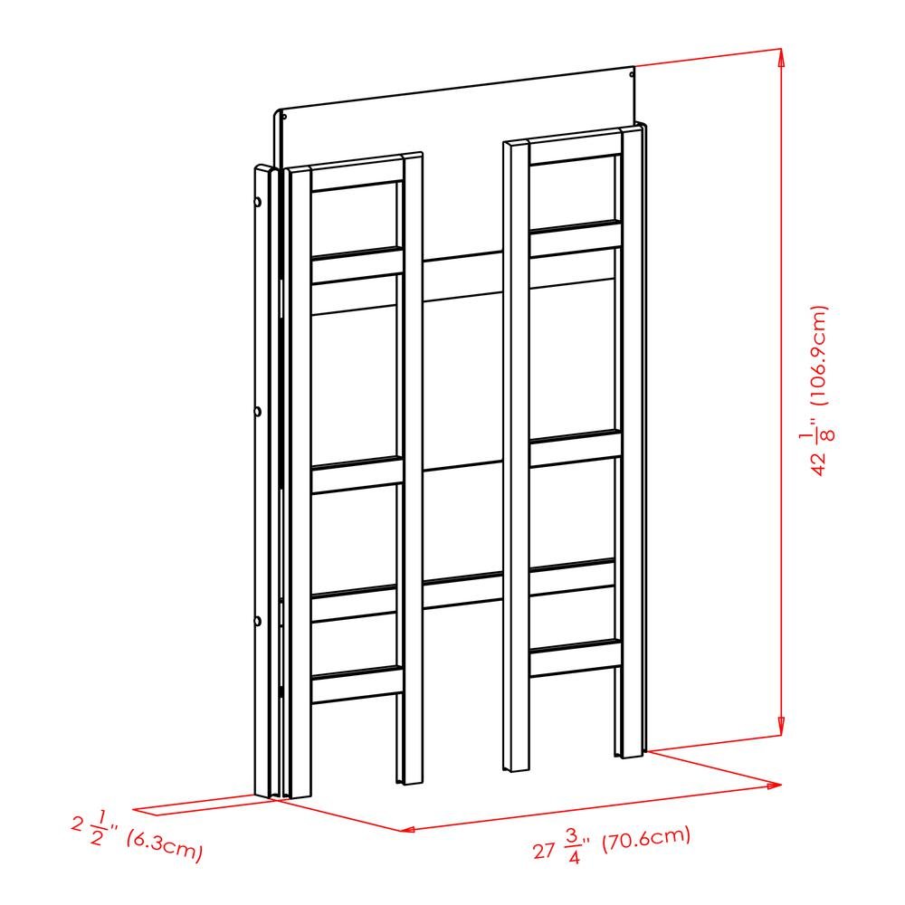 Folding 3-Shelf Bookcase, Solid Wood, Slim Fold Profile, Walnut