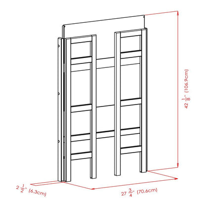 Folding 3-Shelf Bookcase, Solid Wood, Slim Fold Profile, Walnut