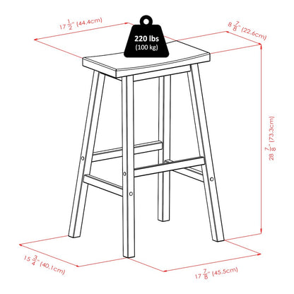 Satori Saddle Seat Bar Stool, Rustic Teal and Walnut