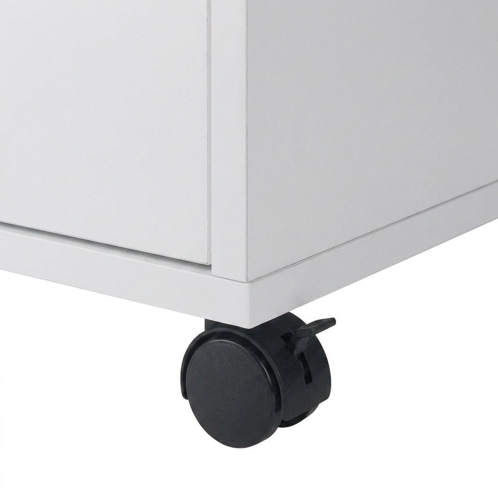Composite Wood Storage Cabinet with Doors for Kitchen and Office, White