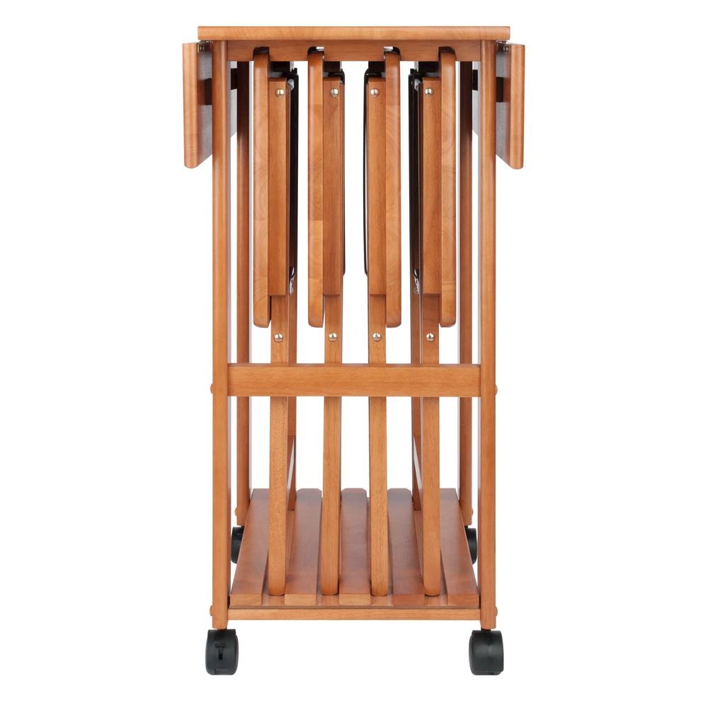 Teak Folding TV Tray Set – Small Sofa Tables for Living Room & Dining