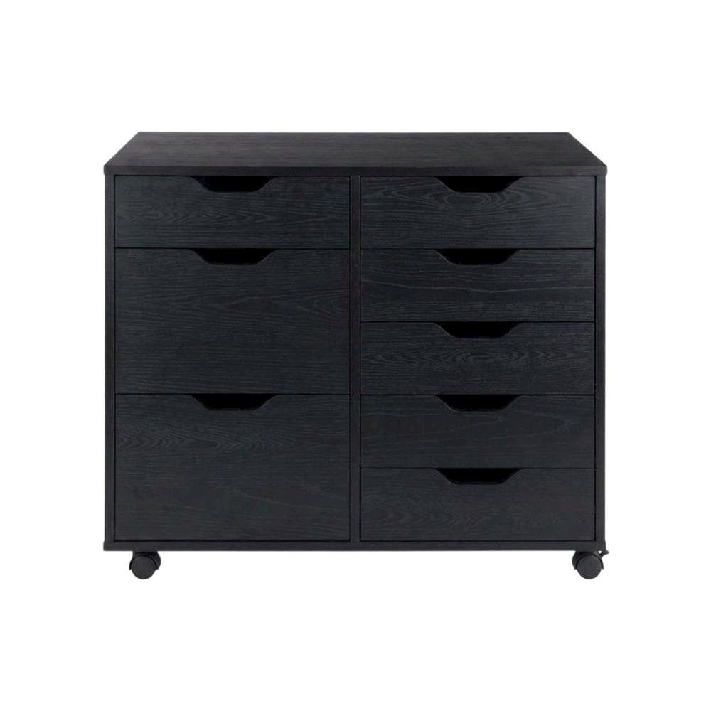 Black 6-Drawer Mobile Storage Cabinet, Rolling Multi-Storage