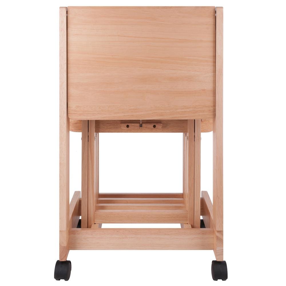 Natural color Solid Wood TV Trays – Folding Snack Tables for Eating and Serving