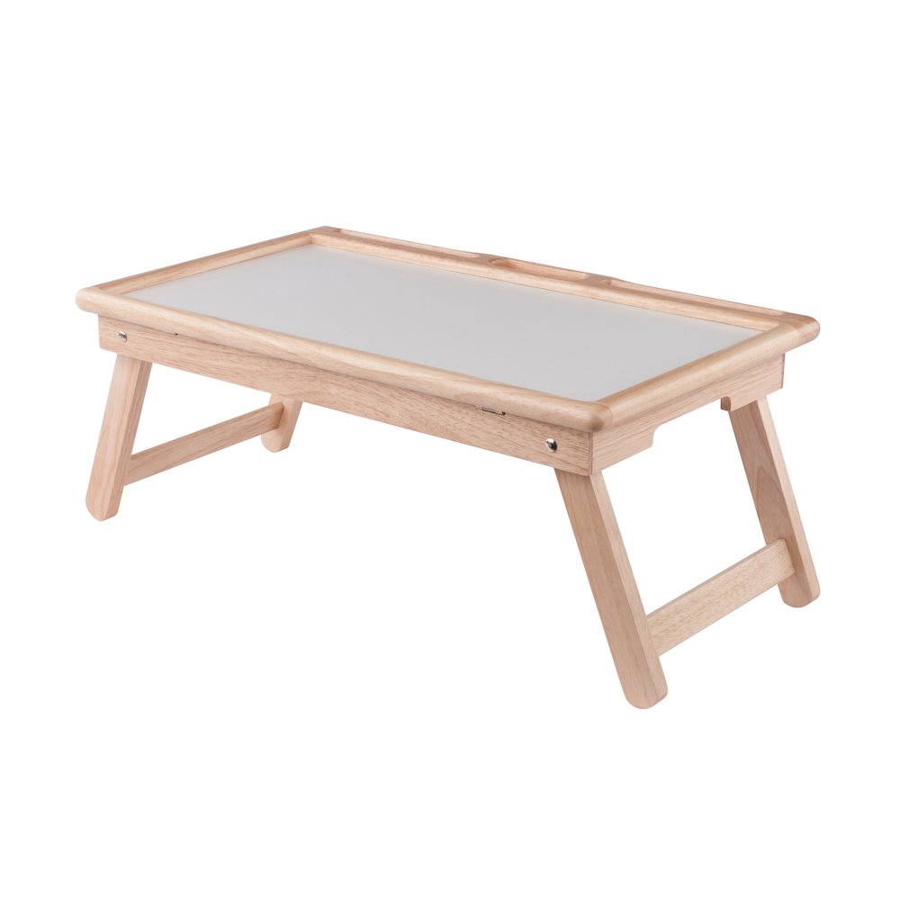 Arlo Breakfast Tray with Flip Top, Natural and White