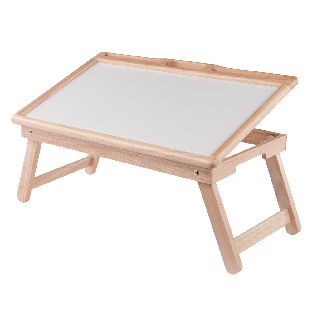 Arlo Breakfast Tray with Flip Top, Natural and White