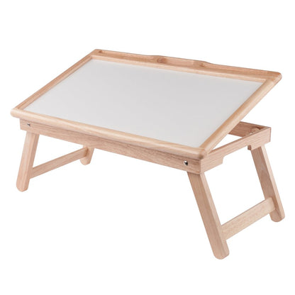 Arlo Breakfast Tray with Flip Top, Natural and White