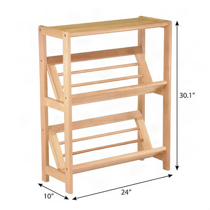 Wood Freestanding Small Bookshelf, Office Bookcase Display Shelves, Natural