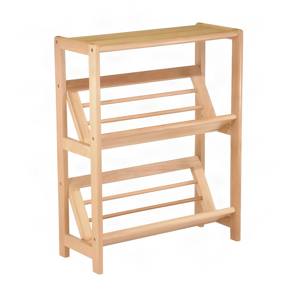Wood Freestanding Small Bookshelf, Office Bookcase Display Shelves, Natural