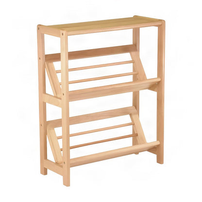 Wood Freestanding Small Bookshelf, Office Bookcase Display Shelves, Natural