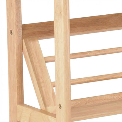 Wood Freestanding Small Bookshelf, Office Bookcase Display Shelves, Natural