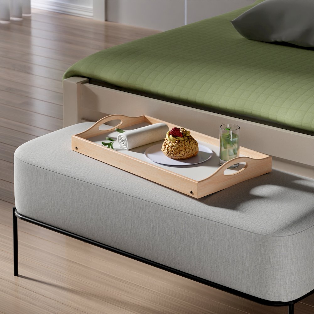 Alani Breakfast Tray, Natural and White
