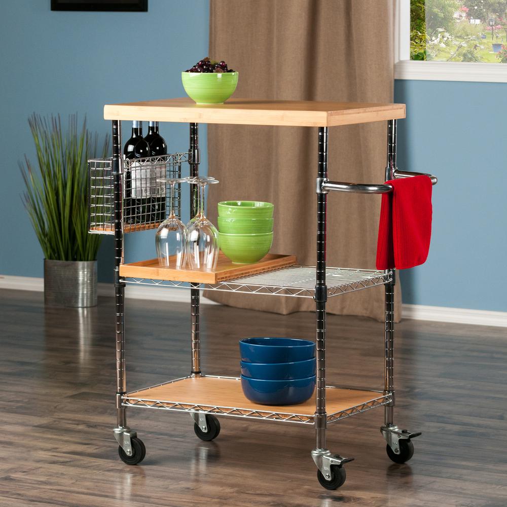 Madera Kitchen Cart in Natural Bamboo