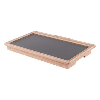 Arlo Breakfast Tray with Flip Top, Gray and Natural