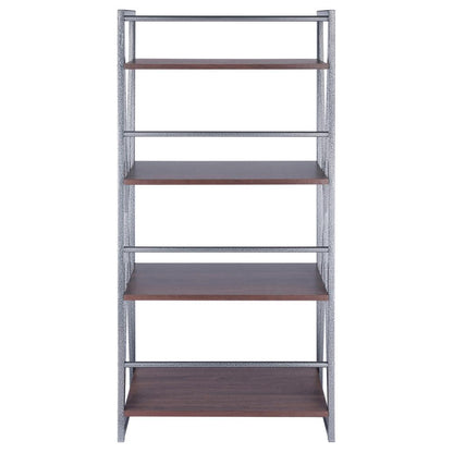 Isa 4-Tier Shelf, Graphite and Walnut