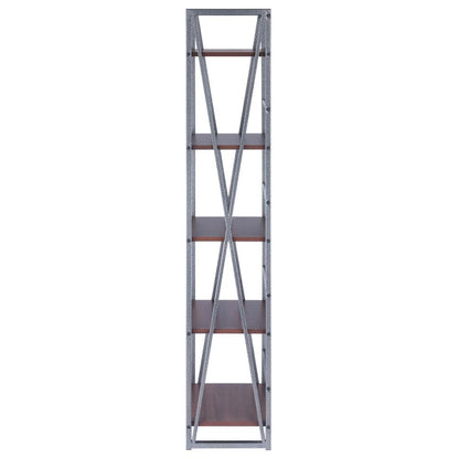 Isa 5-Tier Shelf, Graphite and Walnut