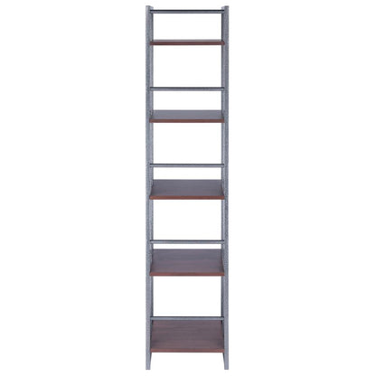 Isa 5-Tier Shelf, Graphite and Walnut