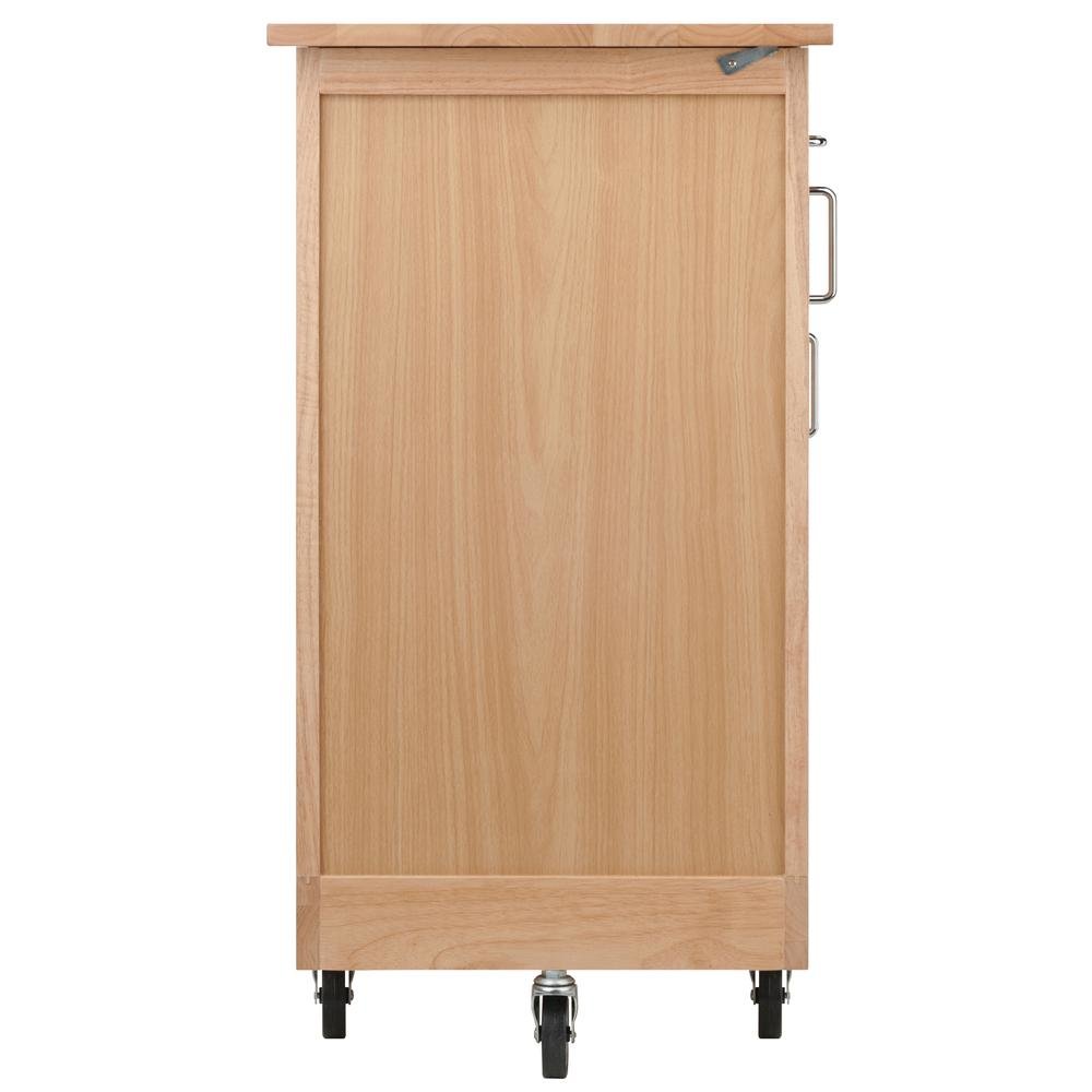 Natural Kitchen Island Cart on Wheels – Rolling Kitchen Island with Storage