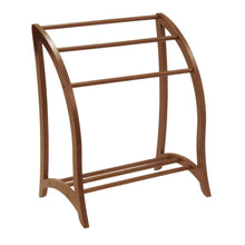 Solid Wood Blanket Rack Stand, Living Room Blanket Holder In Walnut Finish