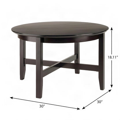 Solid Wood Square Patio Coffee Table with Transitional Design, Espresso