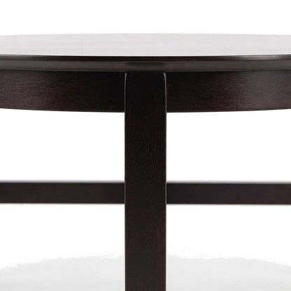 Solid Wood Square Patio Coffee Table with Transitional Design, Espresso