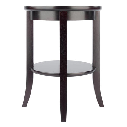 Genoa End Table, Glass Inset, one shelf