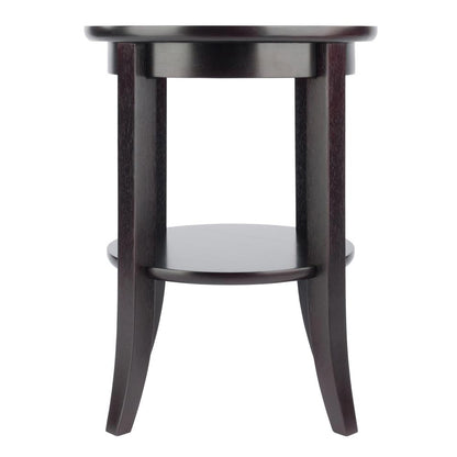 Genoa End Table, Glass Inset, one shelf