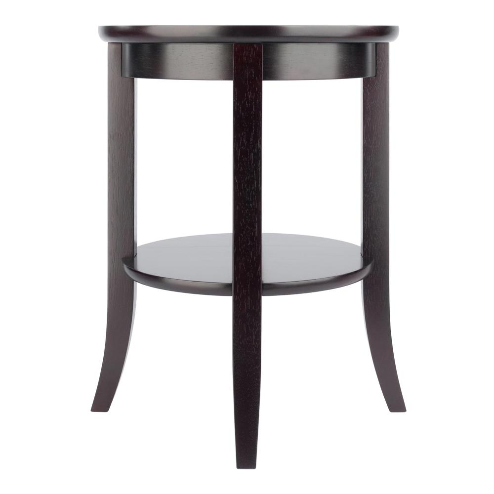 Genoa End Table, Glass Inset, one shelf