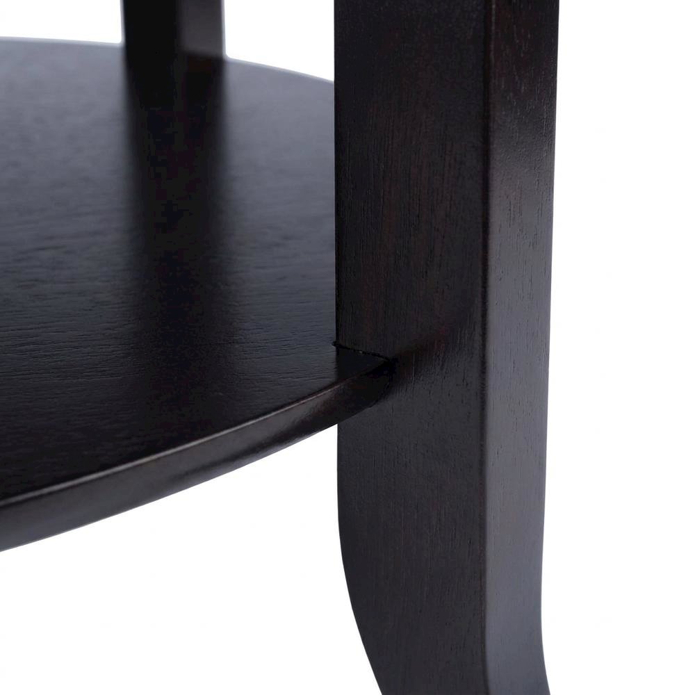Transitional Solid Wood Coffee Table with Glass Inset Top, Open Shelf, Espresso