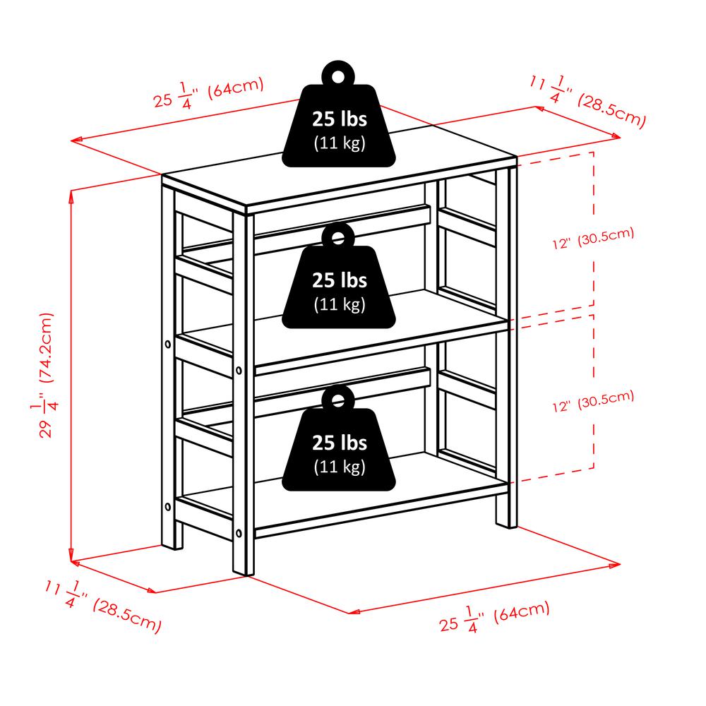 Capri 2-Section M Storage Shelf with 4 Foldable Black Fabric Baskets