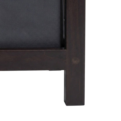 Solid Wood Floor Cabinet with 4 Foldable Fabric Storage Baskets, Espresso