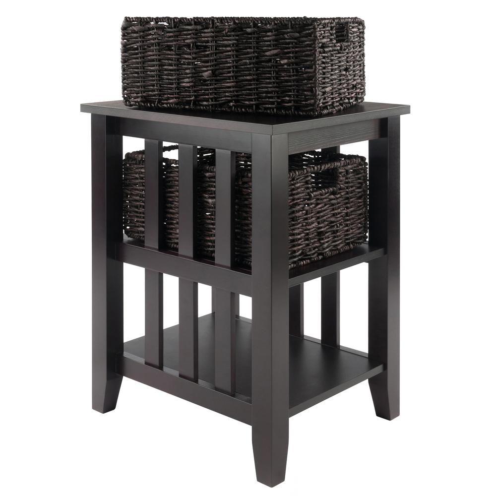 Morris Side Table with 2 Foldable Baskets
