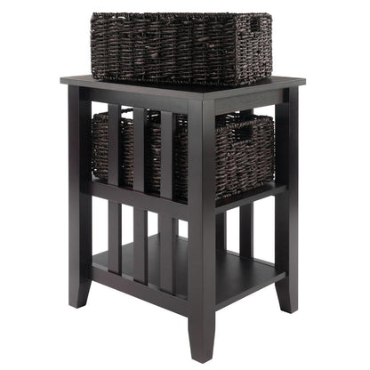 Morris Side Table with 2 Foldable Baskets