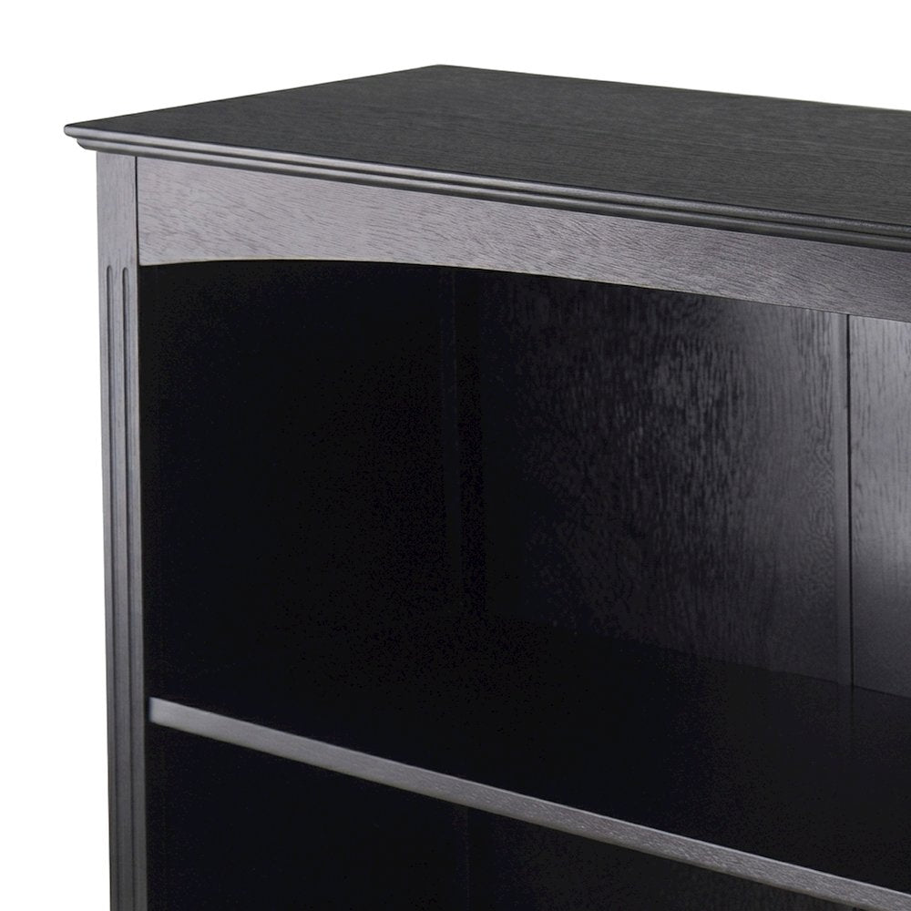 3-Tier Wood Open Office Bookcase and Storage Shelf Unit, Espresso, 37.01 Inch