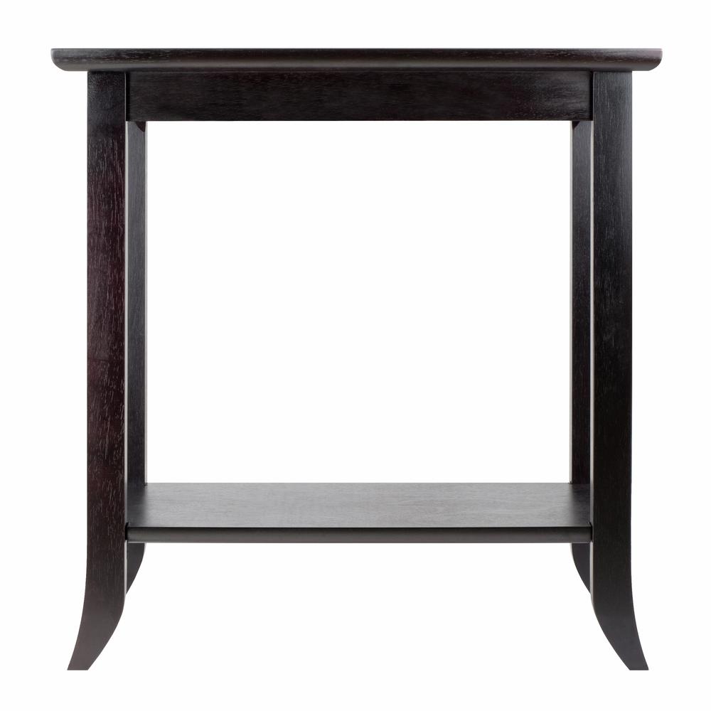 Genoa Rectangular End Table with Glass Top and shelf