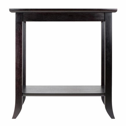 Genoa Rectangular End Table with Glass Top and shelf