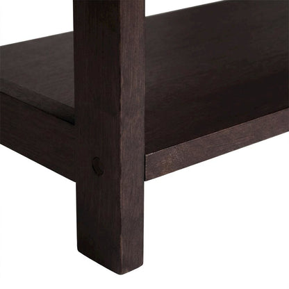 Solid Wood 3-Tier Wide Bookshelf with Open Shelves and Storage, Espresso