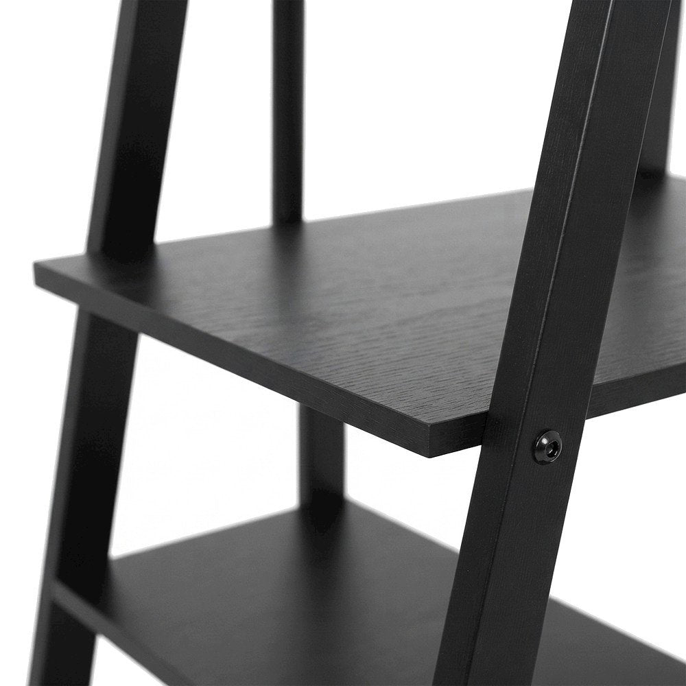 Transitional Solid Wood A-Frame Ladder Bookshelf, Leaning Shelf Stand, Espresso